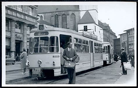 Køln Gadeparti med sporvogne Fotokort u no 1960 Tyskland Postkort