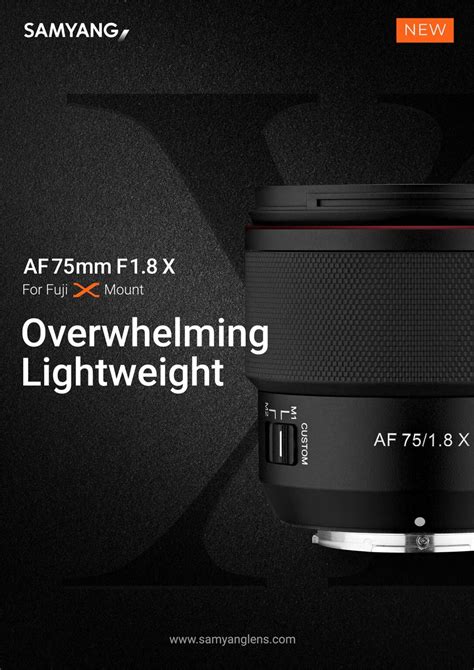 New Samyang AF 75mm F1 8 X Announced Fuji Addict