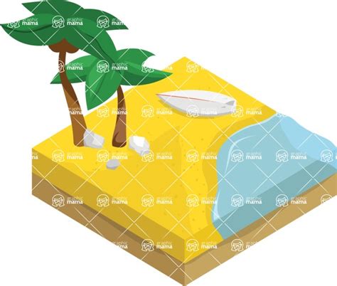 Isometric Beach Illustrations Set Isometric Beach 5 Graphicmama