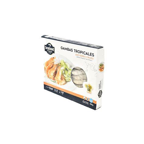 SEAFOOD PREMIUM Gambas tropicales entières crues 16 20 pièces 400g