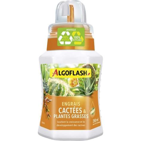 ALGOFLASH Engrais Cactées et Plantes Grasses Bouchon Doseur Inclus