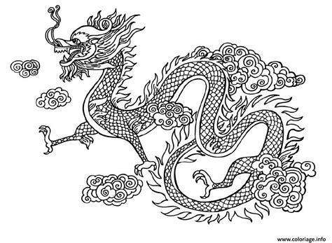 Coloriage Dragon Chinois Chine Dessin Dragon à imprimer