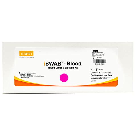 Kit De Coleta De Sangue Iswab Bl Mawi Dna Technologies