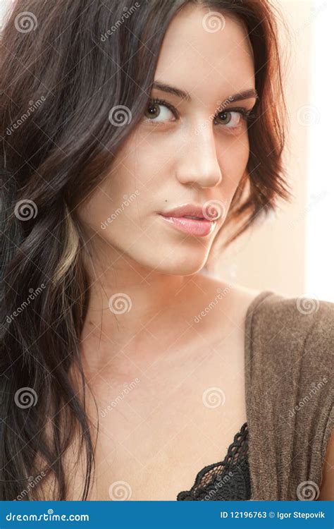 Verticale De Fille Attirante De Brunette Image stock Image du femelle santé 12196763