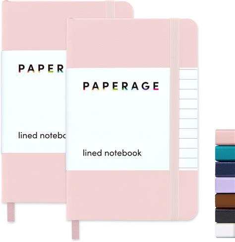 Amazon Paperage Lined Pocket Journal Notebook Pack Blush