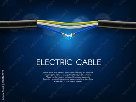 Short Circuit In Broken Electrical Cable Broken Naked Cable With