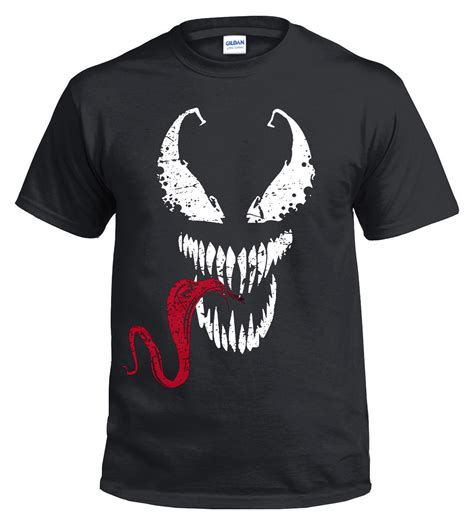 Spiderman T Shirt Venom Face Tongue Marvel Dc Deadpool Gym Top Xmas