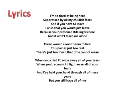 Meaning of Lyrics – My Immortal