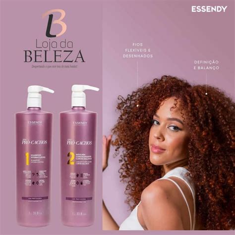 Kit Pro Cachos Profissional Essendy Shampoo E Mascara Produtos