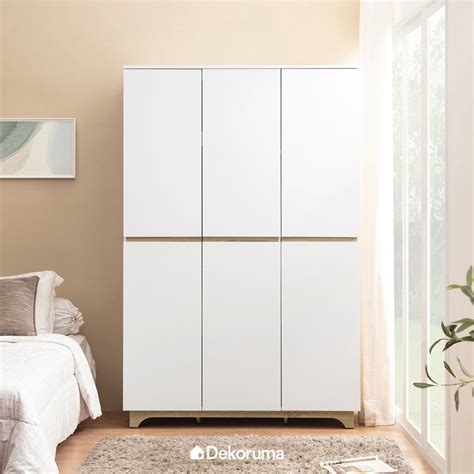 Jual Dekoruma Lemari Pakaian 3 Pintu Wardrobe Cubic Luna Milano Lp