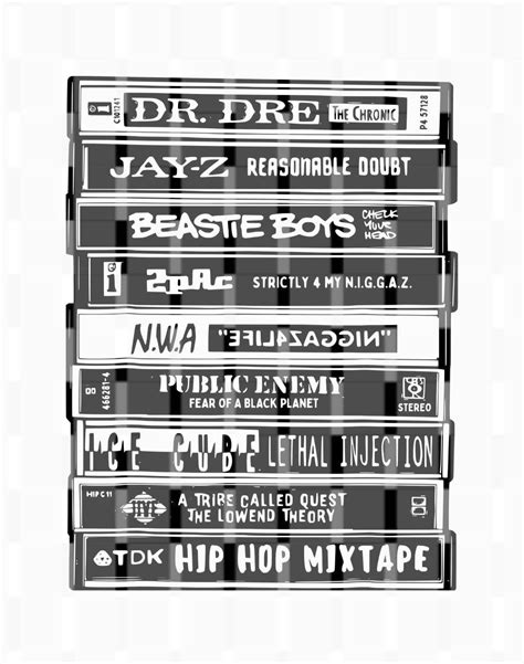 90s Rap Cassettes Png Pdf  Tapes Hip Hop Dr Dre Ice Cube Etsy México