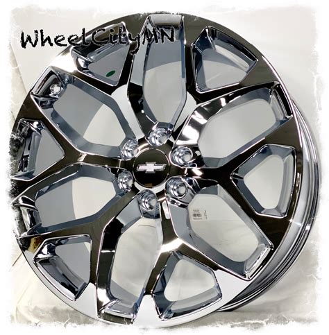 22 Chrome Snowflake SFO Replica Chevy Silverado Tahoe Suburban Wheels