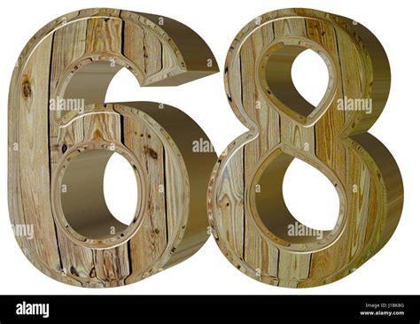 Numeral 68, sixty eight, isolated on white background, 3d render Stock ...