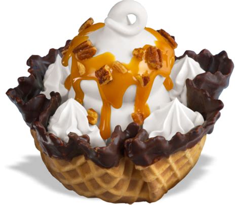 Dq Turtle Waffle Bowl Sundae A Delicious Combination Of Dq® Vanilla Soft Serve Nestled In A