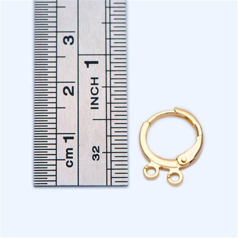 10pcs Gold Round Leverback Ear Wires Hooks With 2 Etsy