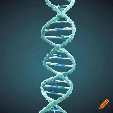 Long Illustration Of A Double Helix Dna Strand Structure