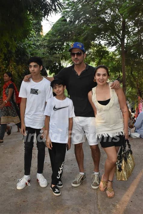 Zayed Khan poses with his wife Malaika Parekh and son Zidaan Khan ...