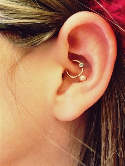 Daith And Conch Piercing Combination Maria Tash Ring Ohr