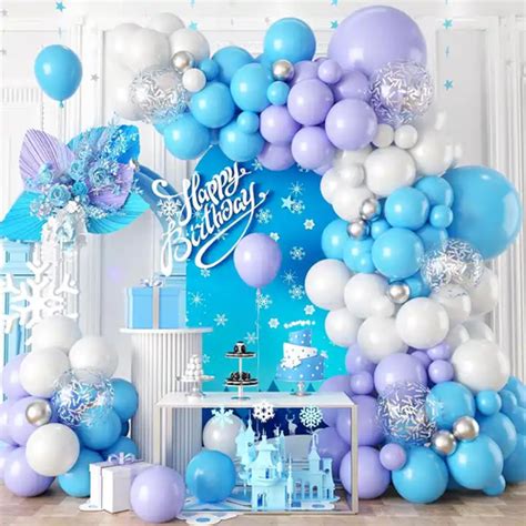 Blue Purple White Balloon Garland Arch Kit For Whimsical DIY Decor