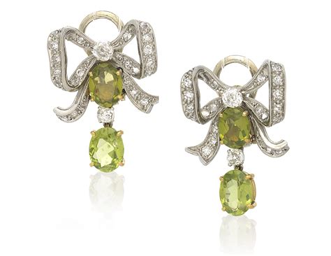 Peridot And Diamond Earrings Vintage Inspired Jewelry Diamond