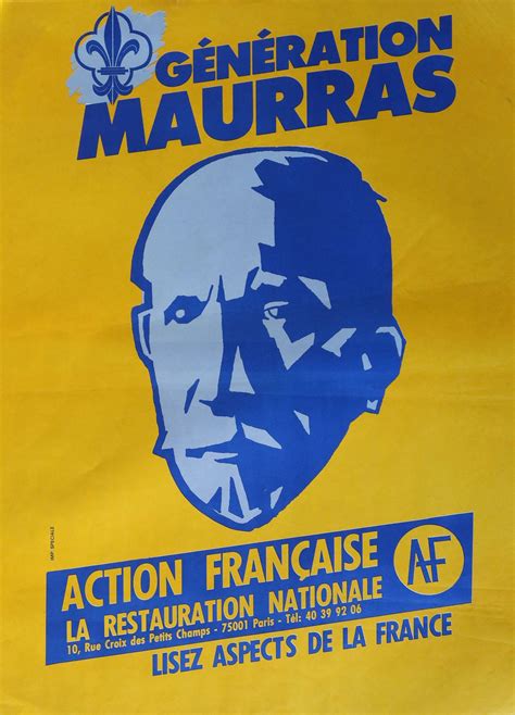 ACTION FRANCAISE lot de 3 affiches Génération Mauras La France