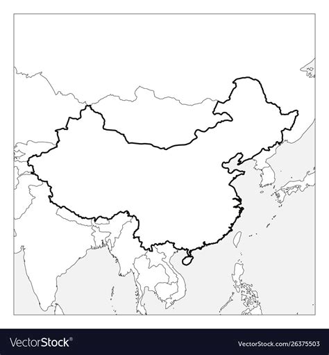 Map China Black Thick Outline Highlighted Vector Image The Best Porn