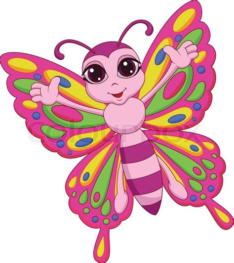 Vector illustration of Cute butterfly ... | Stock vector | Colourbox