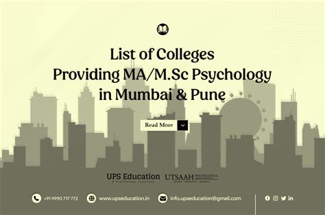 List Of Colleges Providing Ma M Sc In Psychology In Mumbai And Pune