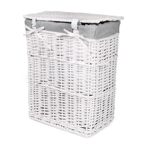 Rectangular Wicker Laundry Basket 39x28x48 Cm Hurtownia Gatito