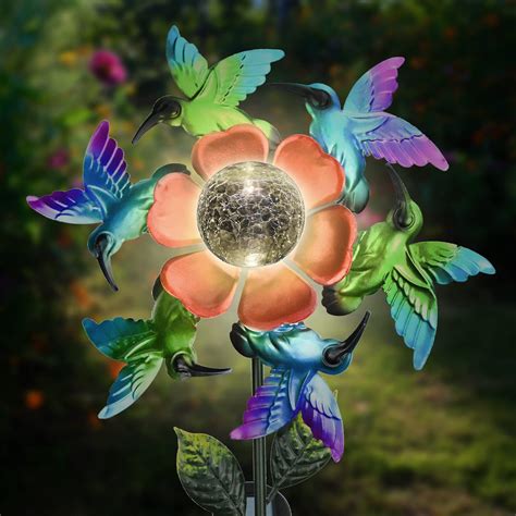 Solar Wind Spinners Hummingbird Spinner Waterproof Outdoor