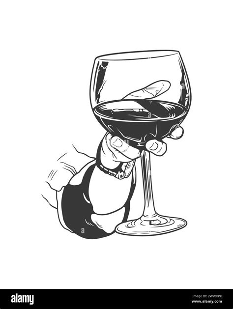 A Simple And Elegant Illustration Of A Hand Holding A Glass Of Wine