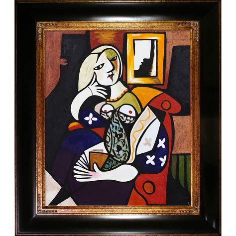 Pablo Picasso Woman With A Book Hand Painted Framed Art Print Free Shipping Today