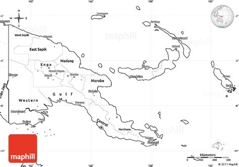 Blank Simple Map Of Papua New Guinea