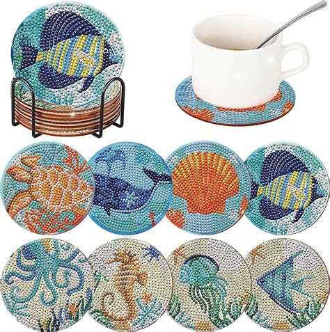 Amazon Pcs Ocean Diamond Art Coasters Ocean Diamond Painting