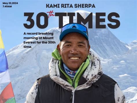 Everest Lo Sherpa Kami Rita Scala La Vetta Per La Esima Volta Sono