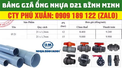 Ống Bình Minh 21 Giá Rẻ Vô Địch Kho Sài Gòn