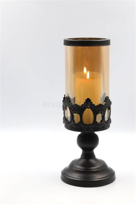 Black candle holder stock image. Image of background - 186657557