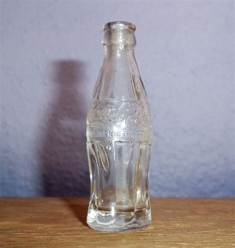 Vintage Miniature Clear Glass Coca Cola Bottle 25 Inches Etsy