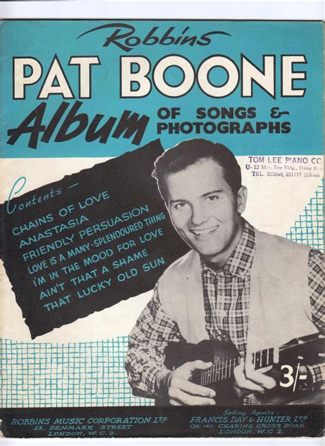 Robbins Pat Boone Album Of Songs And Photographs Par Boone Pat Near