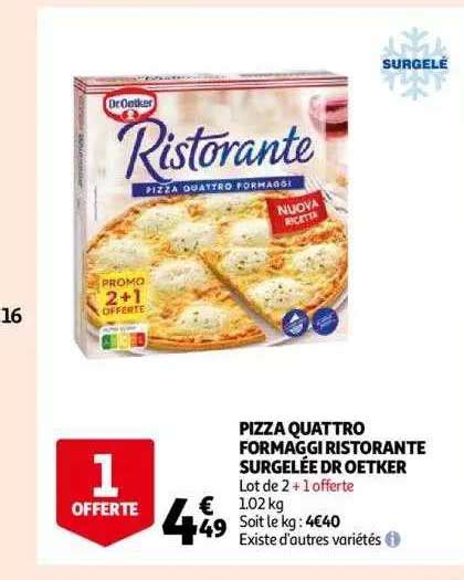 Promo Pizza Quattro Formaggi Ristorante Surgel E Dr Oetker Chez Auchan