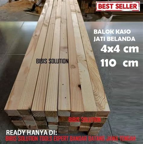 Kaso Kayu Jati Belanda Balok Jati Londo 4x4 Panjang 110 Cm Sudah Serut