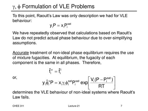 Ppt 7 Excess Gibbs Energy Models Powerpoint Presentation Free Download Id 313136