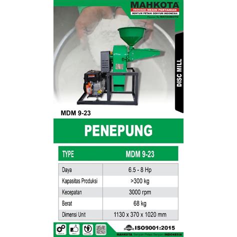 Jual Mesin Penepung Mahkota Mdm Mesin Giling Tepung Disk Mill