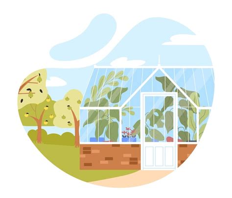 Premium Vector Greenhouse Garden Vector Concept