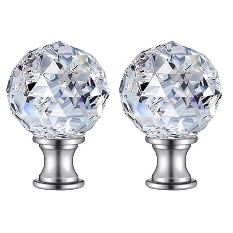 Eease Clear Crystal Lamp Finials For Tablefloor Lamp Shades 2pcs