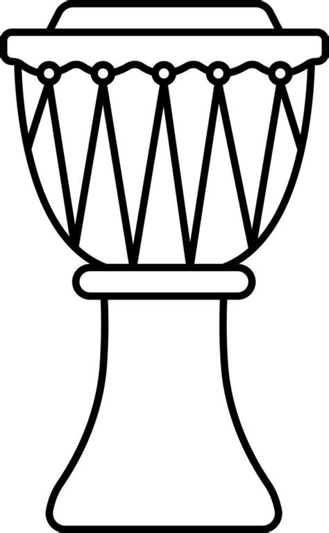 Isolated Djembe Drum Icon In Black Outline 24158947 Vector Art At Vecteezy