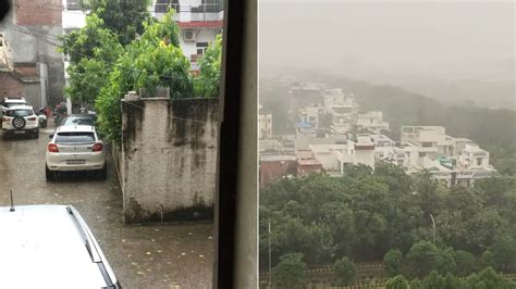 Delhi Ncr Shrouded In Thick Clouds Some Areas See Rain With Gusty