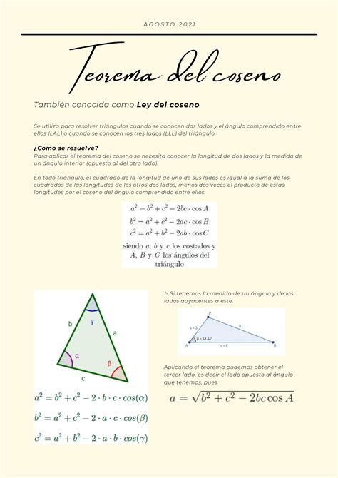 SOLUTION Ley De Seno Y Coseno Studypool