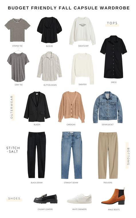 Budget Friendly Fall Capsule Wardrobe Outfit Ideas Stitch Salt