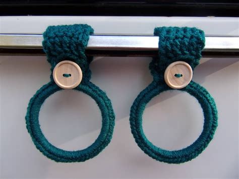 Crocheted Hanging Towel Holders Rings Set Of 2 Kitchen Towel Etsy